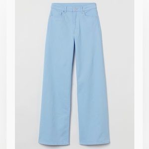 H&M wide leg light blue pants